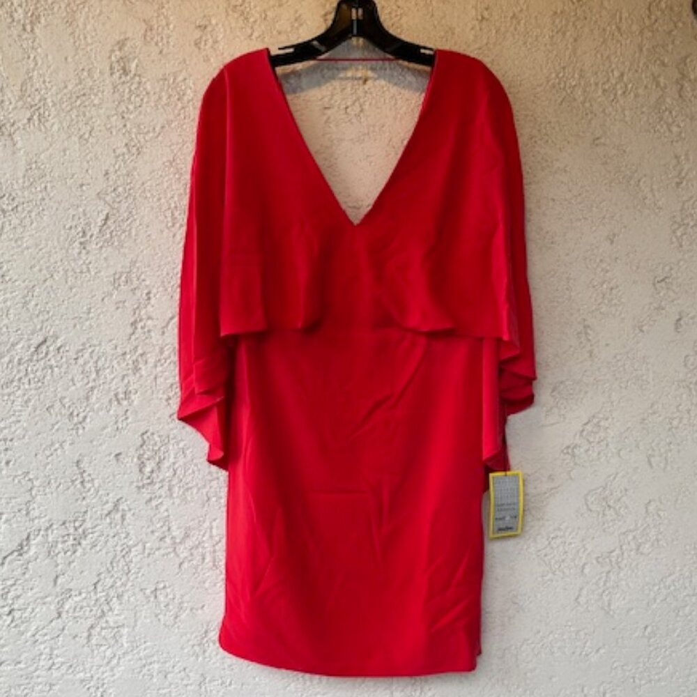 Halston V-Neck Cape Dress – new with tags